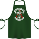 Sons of Santa Biker Motorcycle Christmas Cotton Apron 100% Organic Forest Green