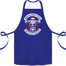 Sons of Santa Biker Motorcycle Christmas Cotton Apron 100% Organic Royal Blue
