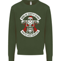 Sons of Santa Biker Motorcycle Christmas Kids Sweatshirt Jumper Forest Green