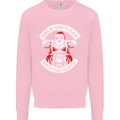 Sons of Santa Biker Motorcycle Christmas Kids Sweatshirt Jumper Light Pink