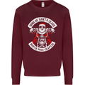 Sons of Santa Biker Motorcycle Christmas Kids Sweatshirt Jumper Maroon