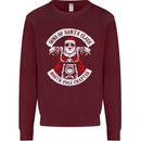 Sons of Santa Biker Motorcycle Christmas Kids Sweatshirt Jumper Maroon