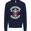 Sons of Santa Biker Motorcycle Christmas Kids Sweatshirt Jumper Navy Blue