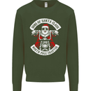 Sons of Santa Biker Motorcycle Christmas Mens Sweatshirt Jumper Forest Green
