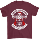 Sons of Santa Biker Motorcycle Christmas Mens T-Shirt Cotton Gildan Maroon