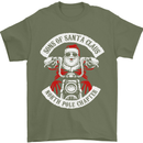 Sons of Santa Biker Motorcycle Christmas Mens T-Shirt Cotton Gildan Military Green