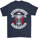 Sons of Santa Biker Motorcycle Christmas Mens T-Shirt Cotton Gildan Navy Blue