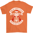 Sons of Santa Biker Motorcycle Christmas Mens T-Shirt Cotton Gildan Orange