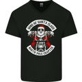 Sons of Santa Biker Motorcycle Christmas Mens V-Neck Cotton T-Shirt Black