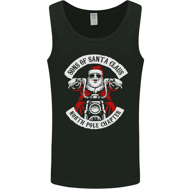 Sons of Santa Biker Motorcycle Christmas Mens Vest Tank Top Black