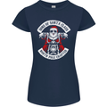 Sons of Santa Biker Motorcycle Christmas Womens Petite Cut T-Shirt Navy Blue