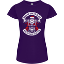 Sons of Santa Biker Motorcycle Christmas Womens Petite Cut T-Shirt Purple
