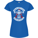 Sons of Santa Biker Motorcycle Christmas Womens Petite Cut T-Shirt Royal Blue