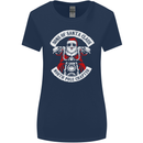 Sons of Santa Biker Motorcycle Christmas Womens Wider Cut T-Shirt Navy Blue