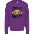 Sorry Can't Anime Bye Funny Anti-Social Kids Sweatshirt Jumper Purple