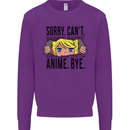Sorry Can't Anime Bye Funny Anti-Social Kids Sweatshirt Jumper Purple