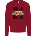 Sorry Can't Anime Bye Funny Anti-Social Kids Sweatshirt Jumper Red