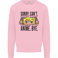 Sorry Can't Anime Bye Funny Anti-Social Mens Sweatshirt Jumper Light Pink