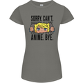 Sorry Can't Anime Bye Funny Anti-Social Womens Petite Cut T-Shirt Charcoal