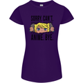Sorry Can't Anime Bye Funny Anti-Social Womens Petite Cut T-Shirt Purple