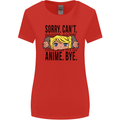 Sorry Can't Anime Bye Funny Anti-Social Womens Wider Cut T-Shirt Red