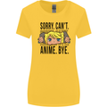 Sorry Can't Anime Bye Funny Anti-Social Womens Wider Cut T-Shirt Yellow