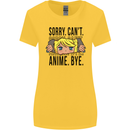 Sorry Can't Anime Bye Funny Anti-Social Womens Wider Cut T-Shirt Yellow