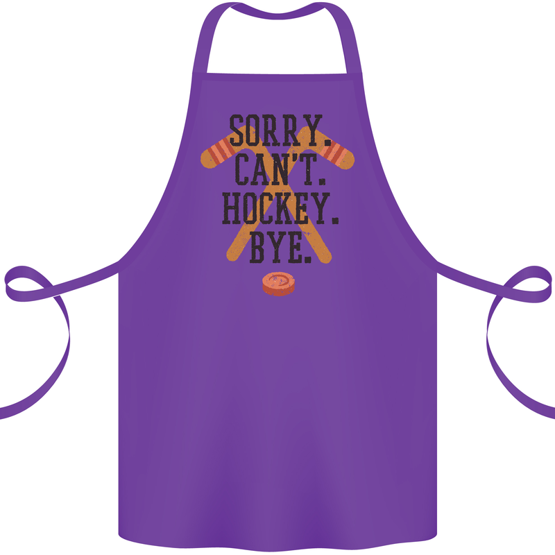 Sorry Can't Hockey Bye Funny Ice Street Cotton Apron 100% Organic Purple