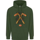 Sorry Can't Hockey Bye Funny Ice Street Mens 80% Cotton Hoodie Forest Green