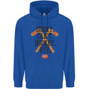 Sorry Can't Hockey Bye Funny Ice Street Mens 80% Cotton Hoodie Royal Blue