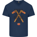 Sorry Can't Hockey Bye Funny Ice Street Mens V-Neck Cotton T-Shirt Navy Blue