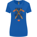 Sorry Can't Hockey Bye Funny Ice Street Womens Wider Cut T-Shirt Royal Blue