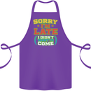 Sorry I'm Late Funny Slogan Distressed Cotton Apron 100% Organic Purple