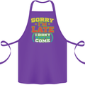 Sorry I'm Late Funny Slogan Distressed Cotton Apron 100% Organic Purple