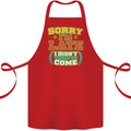Sorry I'm Late Funny Slogan Distressed Cotton Apron 100% Organic Red