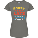 Sorry I'm Late Funny Slogan Distressed Womens Petite Cut T-Shirt Charcoal