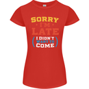 Sorry I'm Late Funny Slogan Distressed Womens Petite Cut T-Shirt Red