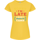 Sorry I'm Late Funny Slogan Distressed Womens Petite Cut T-Shirt Yellow