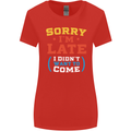 Sorry I'm Late Funny Slogan Distressed Womens Wider Cut T-Shirt Red