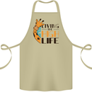 Sorry I'm Late My Alaskan Was Sitting On Me Cotton Apron 100% Organic Khaki