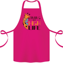 Sorry I'm Late My Alaskan Was Sitting On Me Cotton Apron 100% Organic Pink