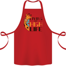 Sorry I'm Late My Alaskan Was Sitting On Me Cotton Apron 100% Organic Red