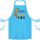 Sorry I'm Late My Alaskan Was Sitting On Me Cotton Apron 100% Organic Turquoise