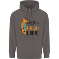 Sorry I'm Late My Alaskan Was Sitting On Me Mens 80% Cotton Hoodie Charcoal