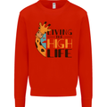 Sorry I'm Late My Alaskan Was Sitting On Me Mens Sweatshirt Jumper Bright Red
