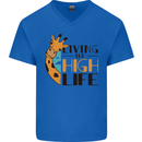 Sorry I'm Late My Alaskan Was Sitting On Me Mens V-Neck Cotton T-Shirt Royal Blue