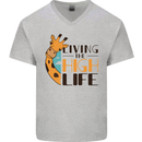 Sorry I'm Late My Alaskan Was Sitting On Me Mens V-Neck Cotton T-Shirt Sports Grey