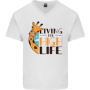 Sorry I'm Late My Alaskan Was Sitting On Me Mens V-Neck Cotton T-Shirt White