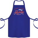Sorry, I Don't Speak Assholian Funny Slogan Cotton Apron 100% Organic Royal Blue