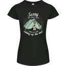 Sorry for What I Said Funny Camping Tent Womens Petite Cut T-Shirt Black